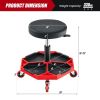 Shop Garage Adjustable Rolling Mechanic Stool with Tool Tray