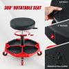 Shop Garage Adjustable Rolling Mechanic Stool with Tool Tray