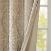 Knitted Jacquard Damask Total Blackout Grommet Top Curtain Panel