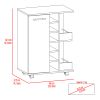 Tennessee Bar Cart, One Cabinet With Division, Six Cubbies For Liquor, Two Shelves