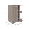 Tennessee Bar Cart, One Cabinet With Division, Six Cubbies For Liquor, Two Shelves