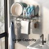 Towel Rack for Bathroom Towel Storage Wall Mounted Foldable Towel Shelf with Towel Bar Hooks No Assembly Required 24-Inch