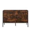 Wood Dresser with 7 Drawers, Wooden Storage Closet for Bedroom, Solid Clothes Cabinet with Sturdy Steel Frame, 48.58"W√ó15.75"D√ó31.22"H, 48 inch, Rus