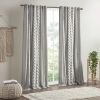 Cotton Printed Curtain Panel with Chenille Stripe and Lining