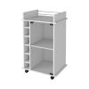 Vegas Bar Cart, Two Tier Cabinet With Glass Door, Six Cubbies For Liquor