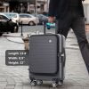 Carry-on Luggage 20 Inch Front Open Luggage Lightweight Suitcase with Front Pocket and USB Port, 1 Portable Carrying Case