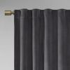 Room Darkening Poly Velvet Rod Pocket/Back Tab Curtain Panel Pair