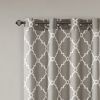 Fretwork Print Grommet Top Window Curtain Panel