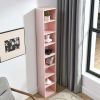 8-Tier Media Tower Rack, CD DVD Slim Storage Cabinet with Adjustable Shelves, Tall Narrow Bookcase Display Bookshelf for Home Office,Multi-functional