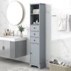 Tall Bathroom Cabinet;  Freestanding Storage Cabinet with 3 Drawers and Adjustable Shelf;  MDF Board with Painted Finish