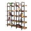 [VIDEO] 5 Tier Bookcase Home Office Open Bookshelf, Vintage Industrial Style Shelf with Metal Frame, MDF Board